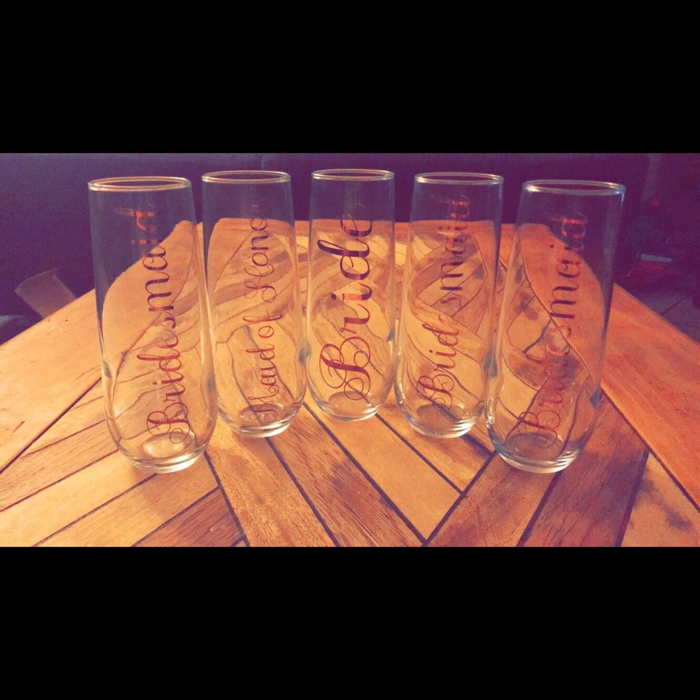 Customized Glass stemless wine flutes